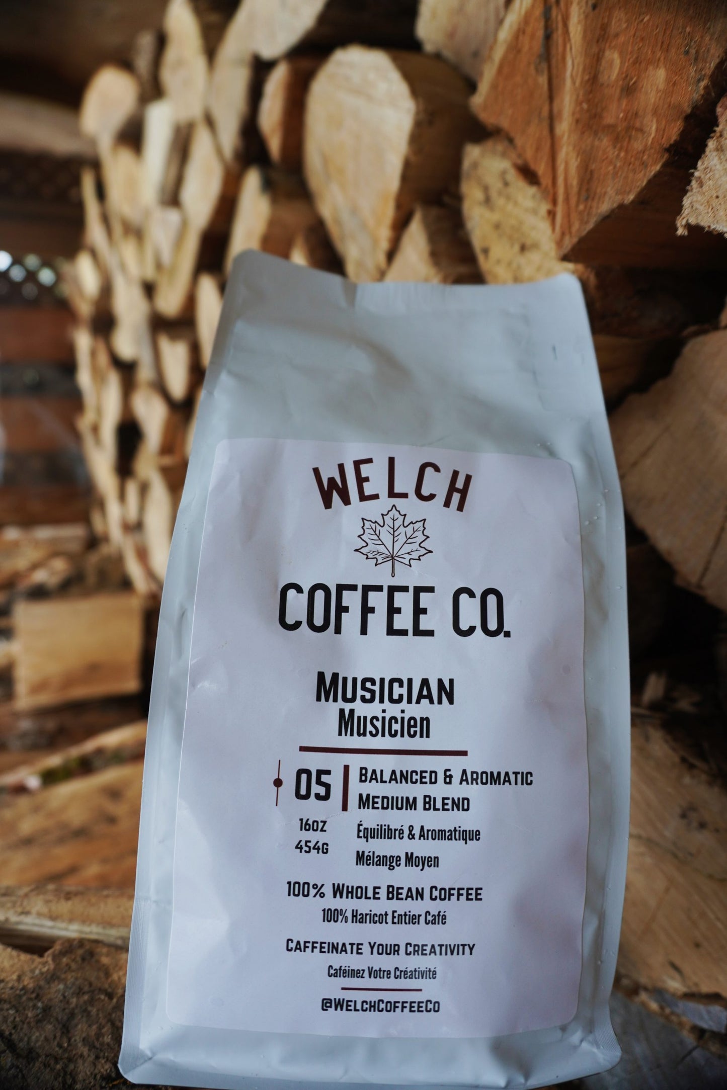 Musician Coffee by Welch Coffee Co. Wood in Background